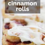 Cranberry Cinnamon Rolls with text overlay.