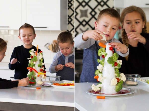 How to make Veggie Christmas Trees - the perfect holiday centerpiece or holiday fun family activity!