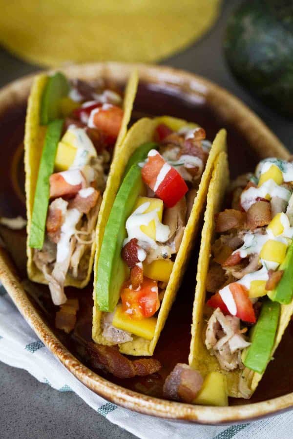 Taco Tuesday gets a makeover with these Chicken Club Tacos that have all the flavors of a chicken club sandwich in a taco shell.