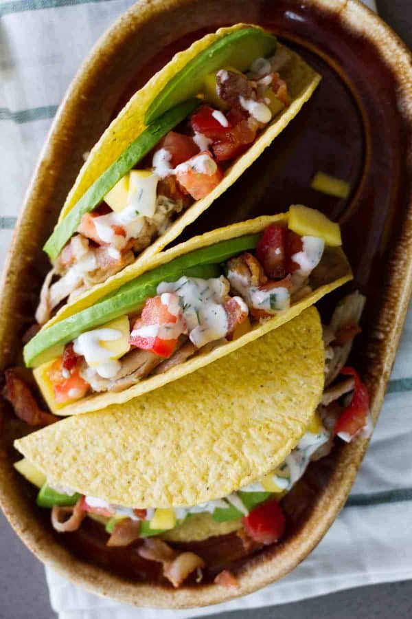 Taco Tuesday gets a makeover with these Chicken Club Tacos that have all the flavors of a chicken club sandwich in a taco shell.