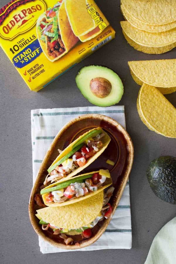 Taco Tuesday gets a makeover with these Chicken Club Tacos that have all the flavors of a chicken club sandwich in a taco shell.