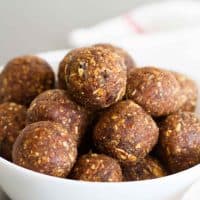 bowl full of Peanut Butter Energy Balls