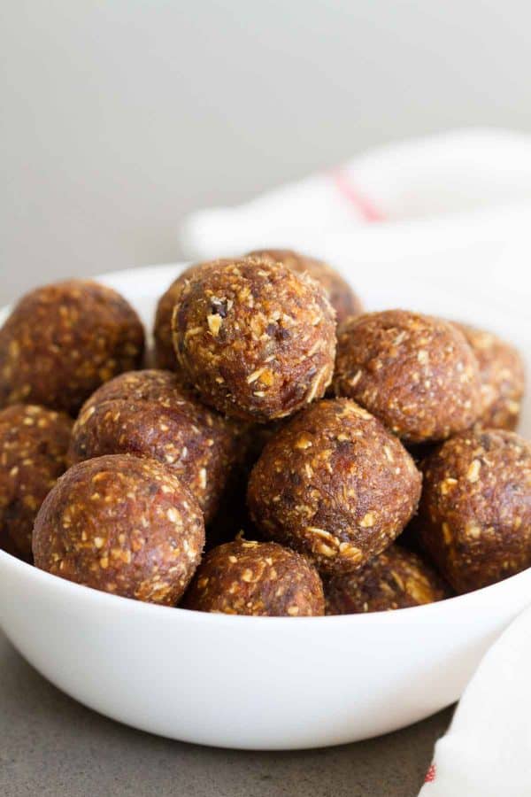 bowl full of Peanut Butter Energy Balls