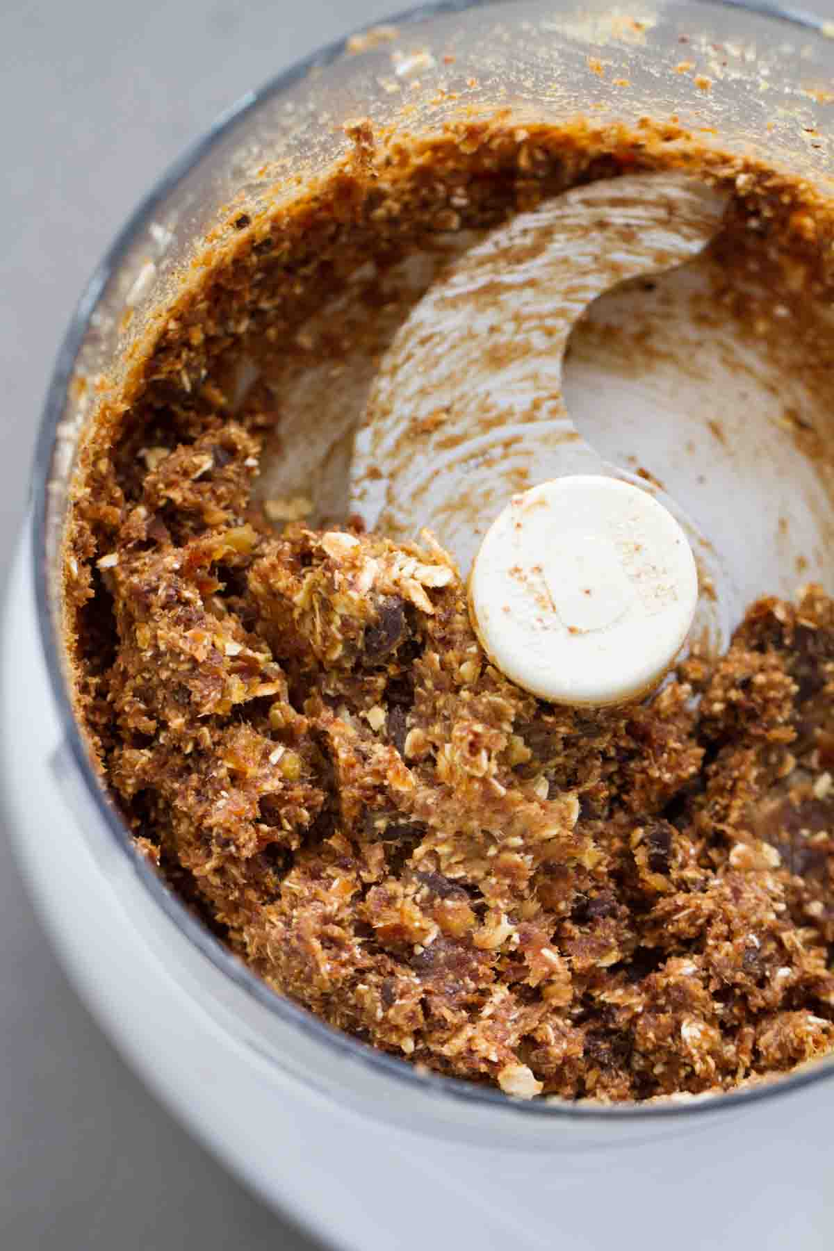 making energy balls in a food processor