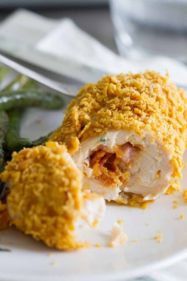 Close up of Cheddar and Bacon Stuffed Chicken