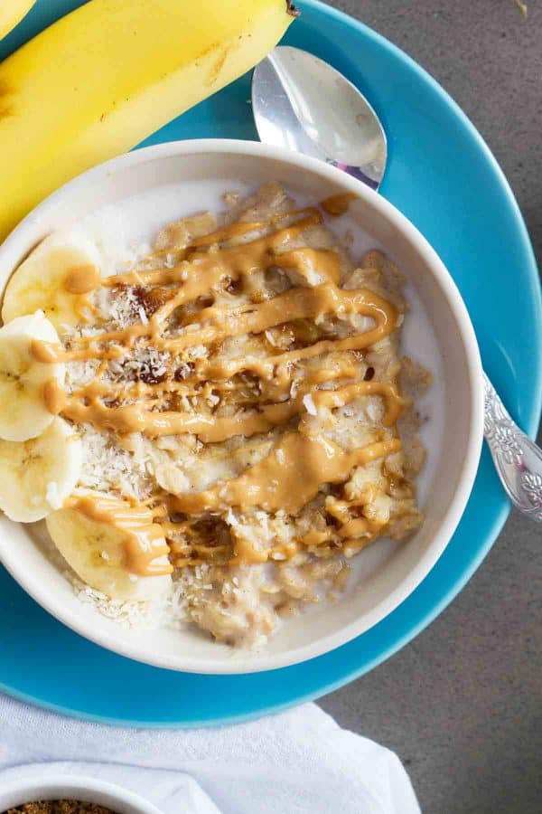 the best Peanut Butter, Coconut and Banana Oatmeal