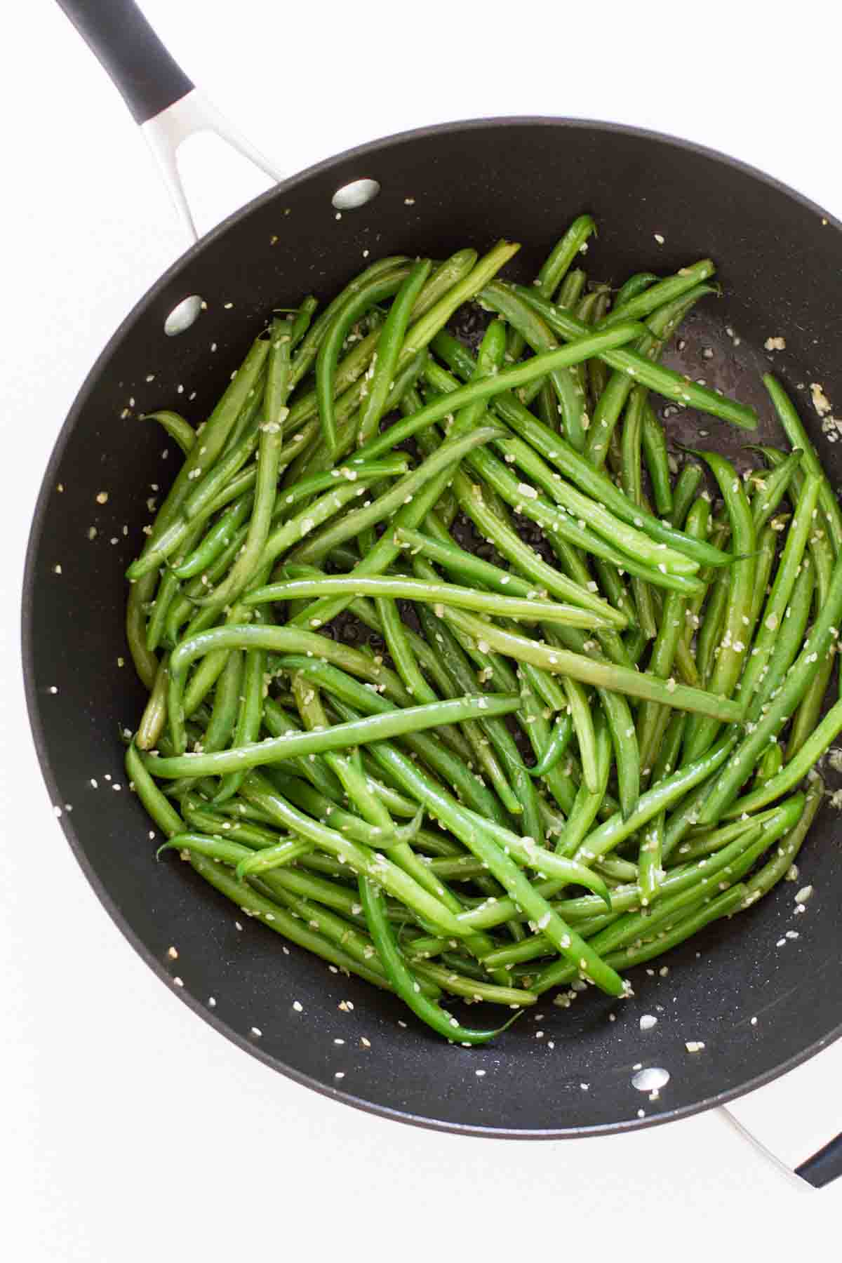 Sesame Green Beans in a pan