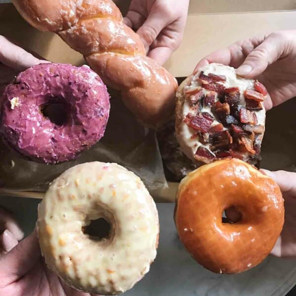 a variety of doughnuts from Sidecar Doughnuts