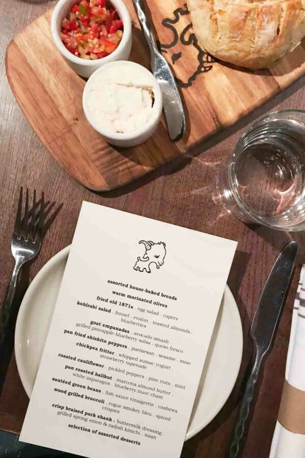 Girl and the Goat menu