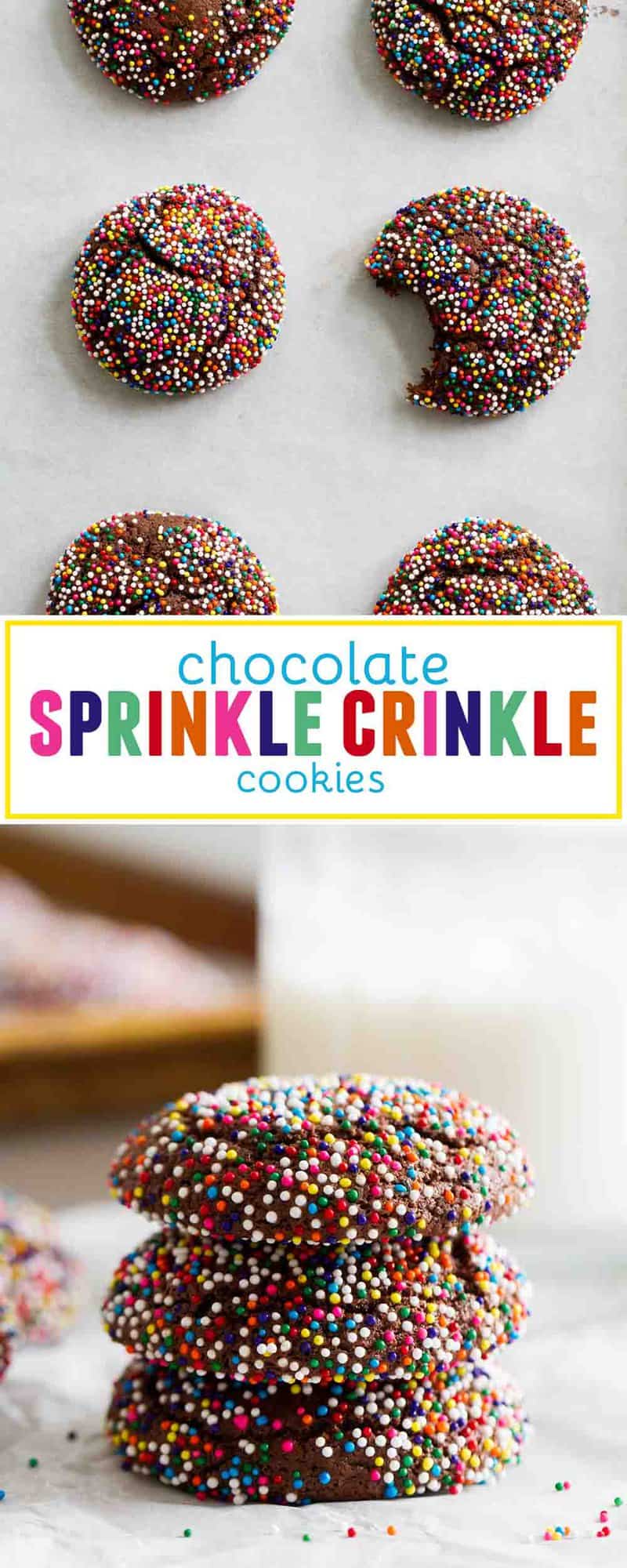 Chocolate Crinkle Sprinkle Cookies Taste and Tell