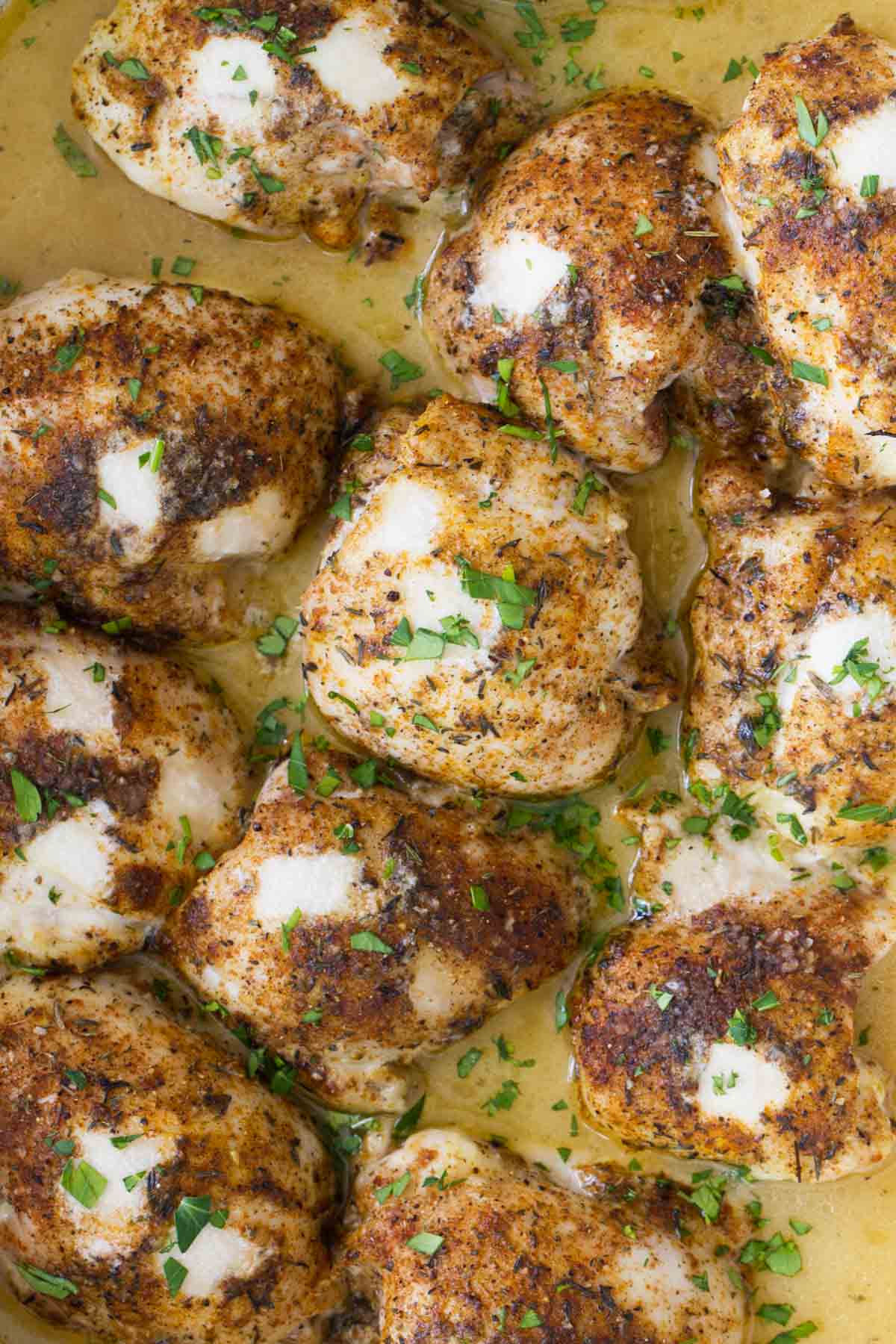 Easy Lime Baked Chicken Thighs in sauce.