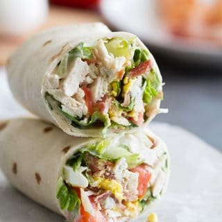 Easy Chicken Cobb Salad Wraps - Lunch Recipe - Taste and Tell