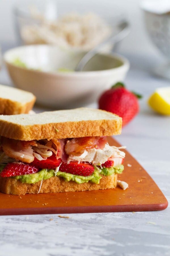 Strawberry Avocado Chicken Club Sandwich recipe