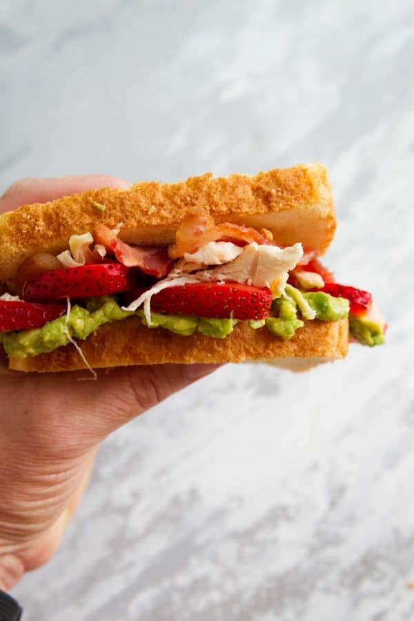 how to make Strawberry Avocado Chicken Club Sandwich