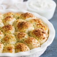 Stuffed Pizza Rolls in a baking dish.