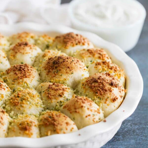 Stuffed Pizza Rolls in a baking dish.