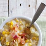 Crock Pot Corn Chowder with bacon