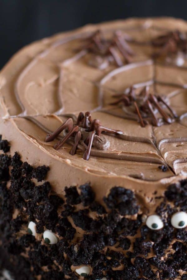 Halloween Cake Ideas - Dark Chocolate Cake with Nutella Buttercream