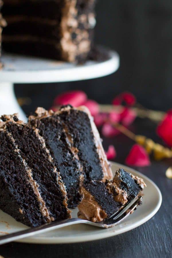 Perfect Dark Chocolate Cake Recipe with Nutella Buttercream