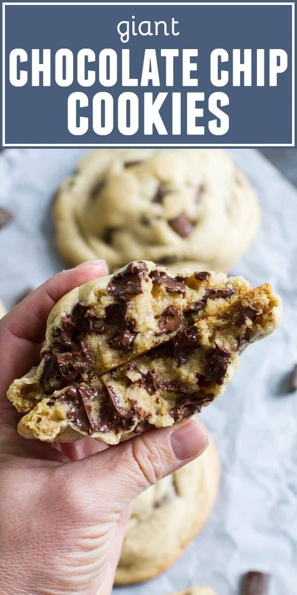 Middle of Gooey Giant Chocolate Chip Cookie