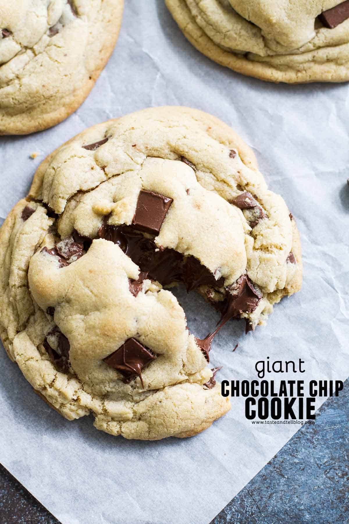 Bakery Style Giant Chocolate Chip Cookie Recipe Taste and Tell