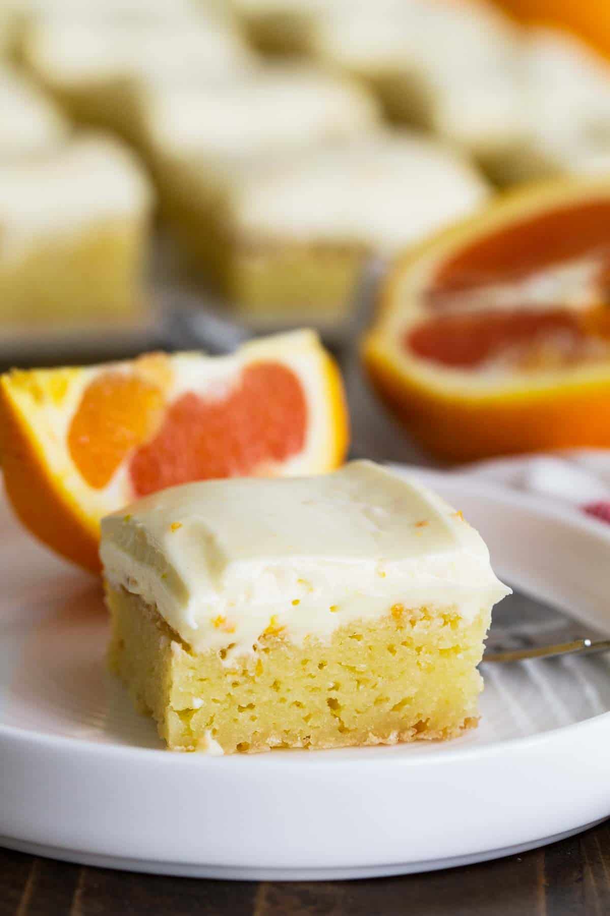 Orange Blondies on a Plate