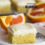 Orange Blondies with text overlay