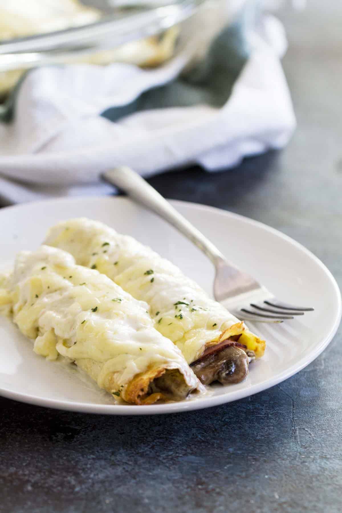 Savory Crepes With Ham And Mushrooms Taste And Tell