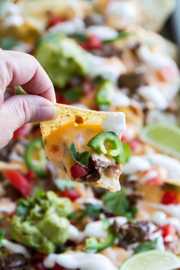 Tailgating recipe - Sheet Pan Steak Nachos Supreme