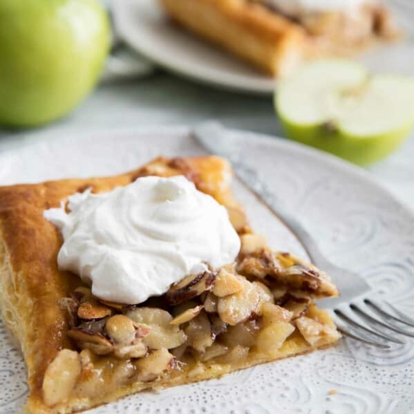 Slice of Apple Tart with Almond Tosca Topping