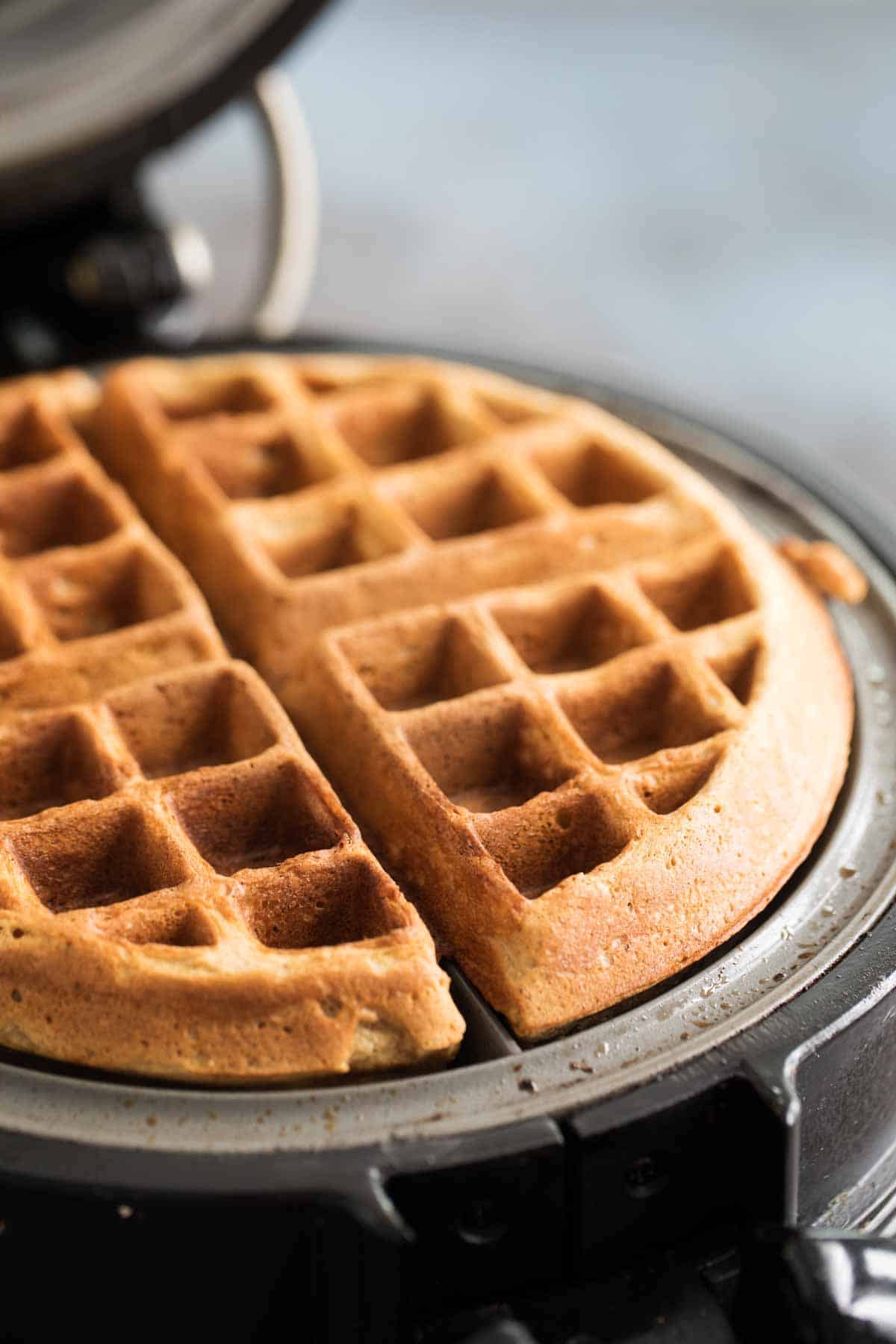 Gingerbread Waffles in a waffle maker