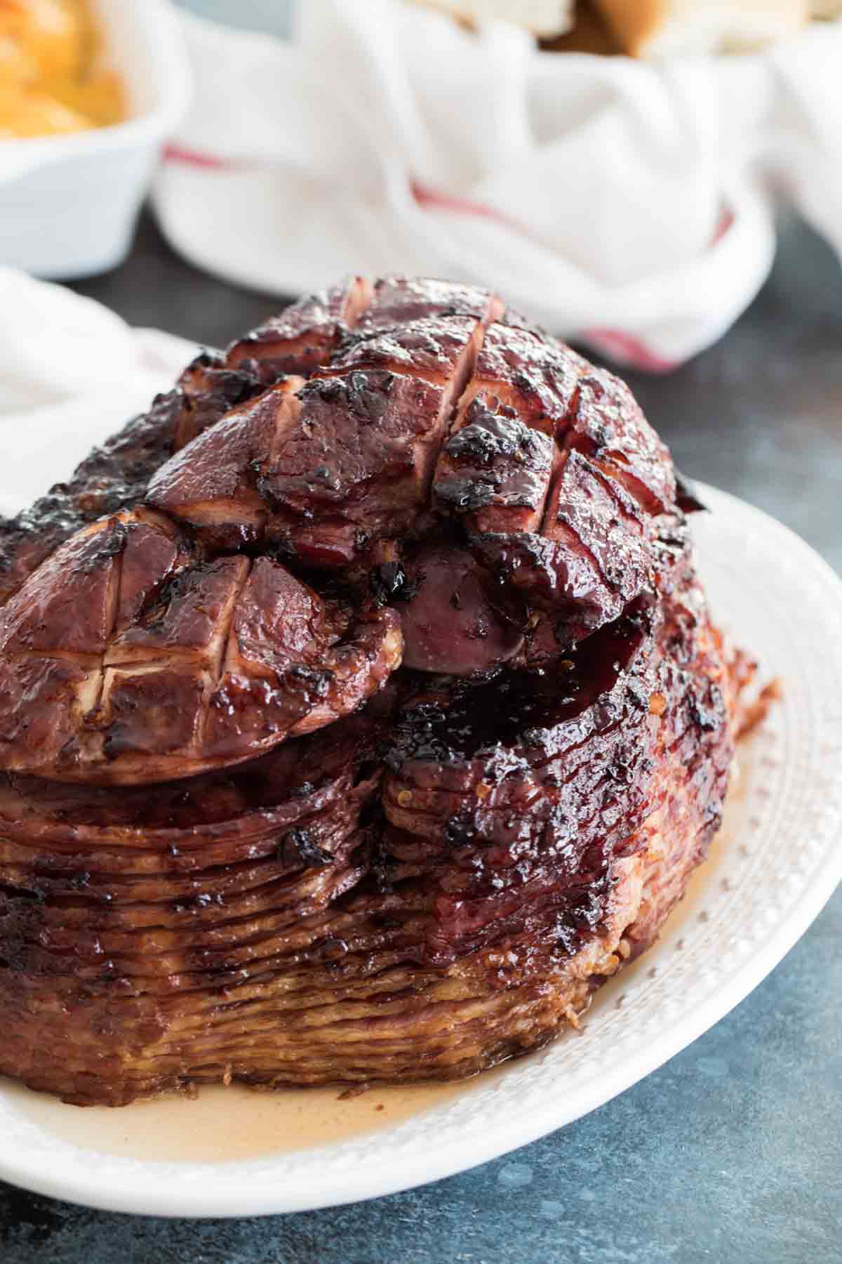 Easy Baked Ham - Sweet and Spicy Ham Glaze Recipe - Taste and Tell