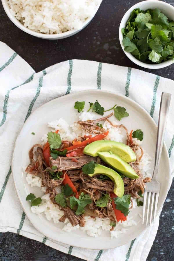 Cuban Ropa Vieja in the slow cooker