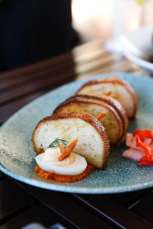 Deviled Eggs and Toast at Lamplight Lounge at Disney California Adventure