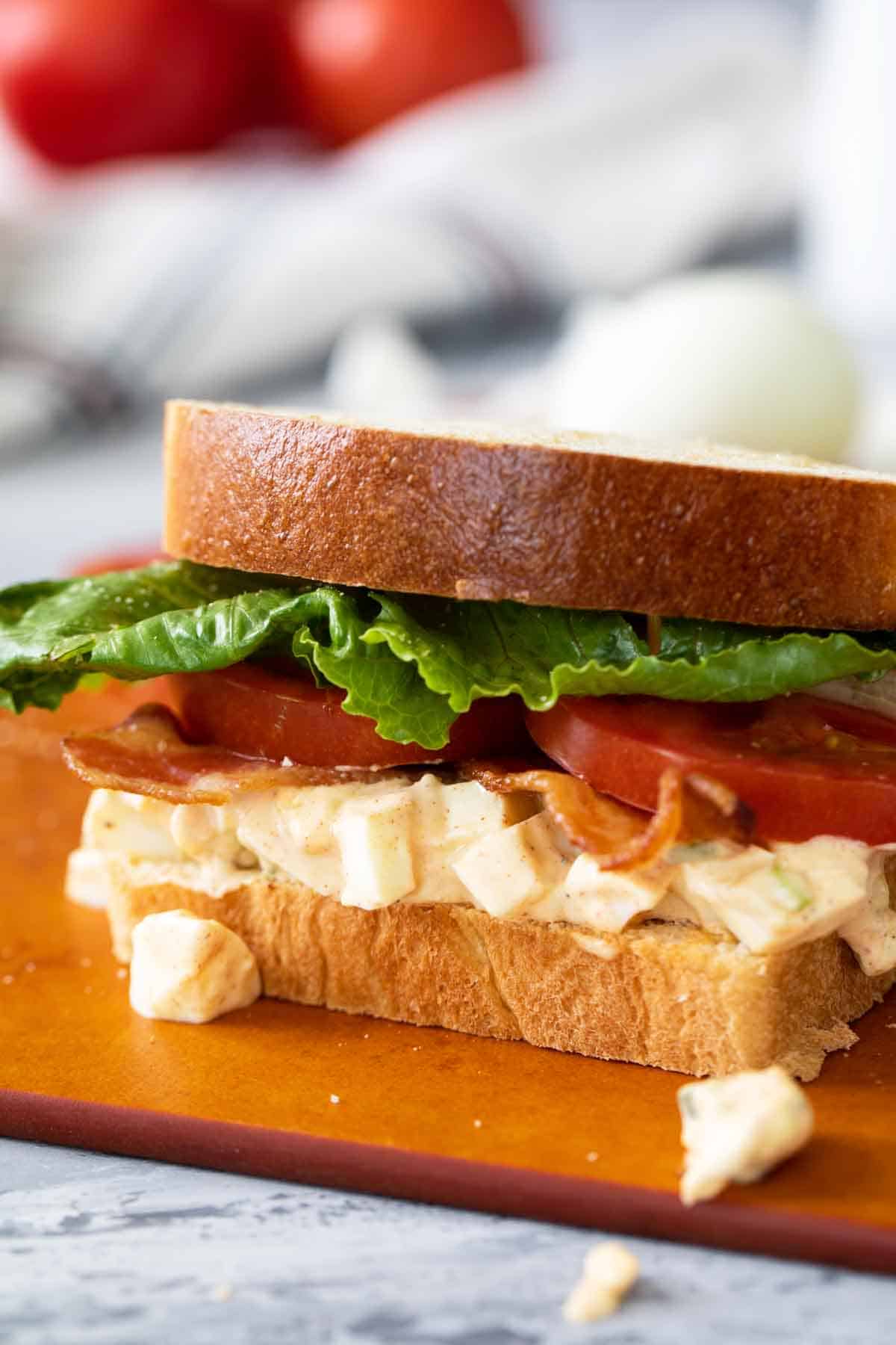 Egg Salad BLT with homemade egg salad.
