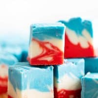 Red White and Blue White Chocolate Fudge