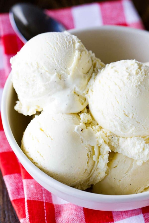 Homemade Vanilla Ice Cream Recipe in a Bowl