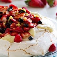 Full Pavlova Topped with Fresh Berries