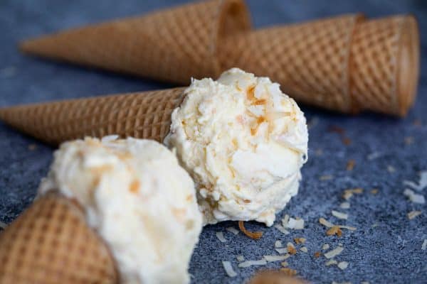 Toasted Coconut Ice Cream in a Cone