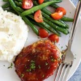 dinner plate with mini meatloaf