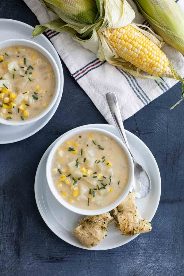 Potato Corn Chowder with Fresh Corn Taste and Tell