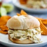 Pulled Chicken Sandwiches with a Suizas style sauce