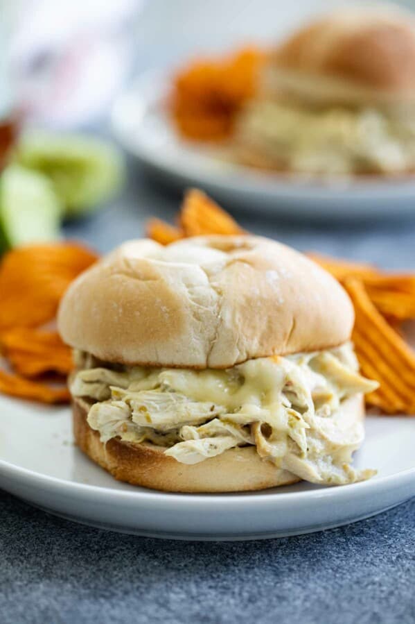 Pulled Chicken Sandwiches with a Suizas style sauce