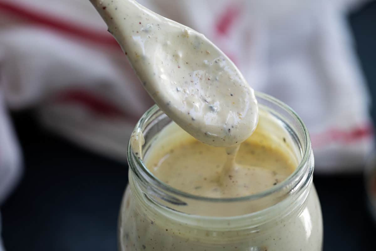 White BBQ Sauce in a jar.