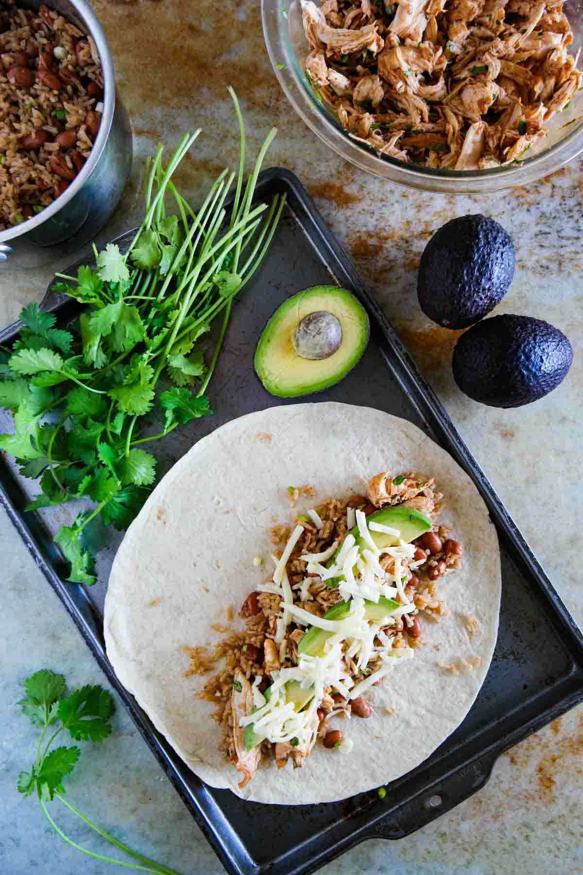 Fillings for chicken burritos