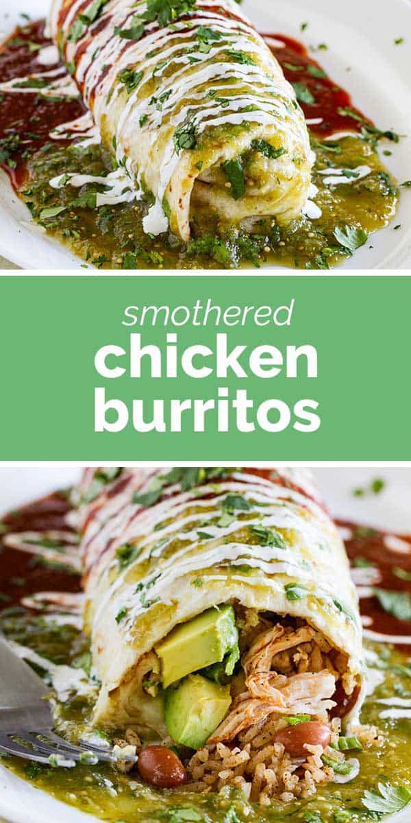 Chicken Burrito Recipe with Red and Green Sauce - Taste and Tell