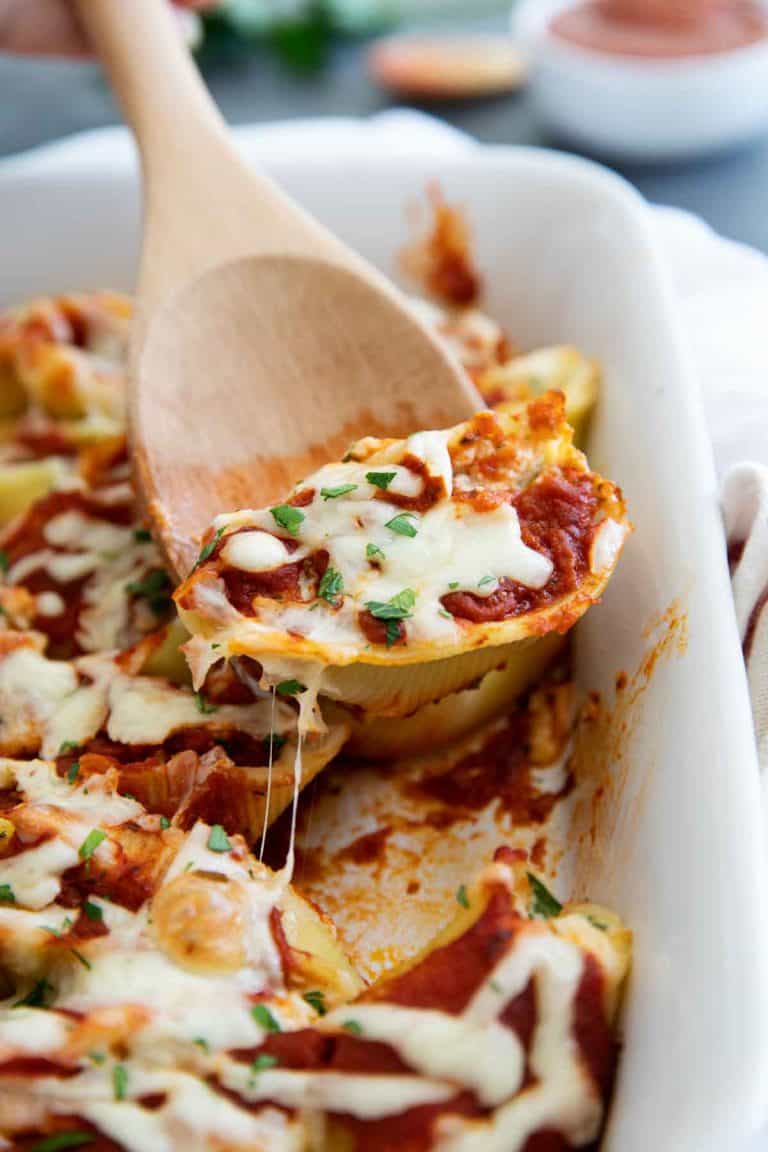 Chicken Stuffed Shells with Three Cheeses - Taste and Tell