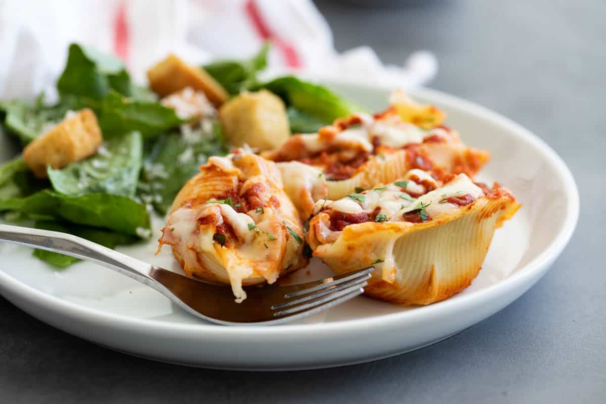 Stuffed Shells on Plate