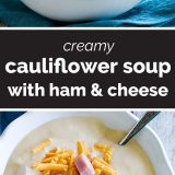 Cauliflower Soup with Ham and Cheese