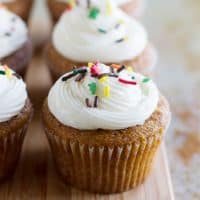 pumpkin cupcakes with sprinkles